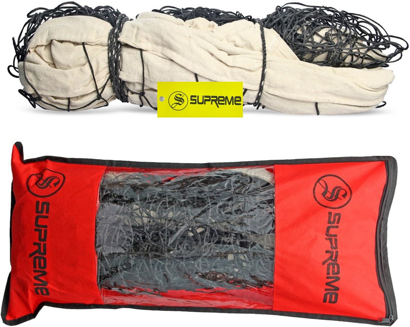 Supreme Volleyball Net Classic (4 Side Canvas) Heavy Duty (Pack Of 1) Volleyball Net(Black, Beige)