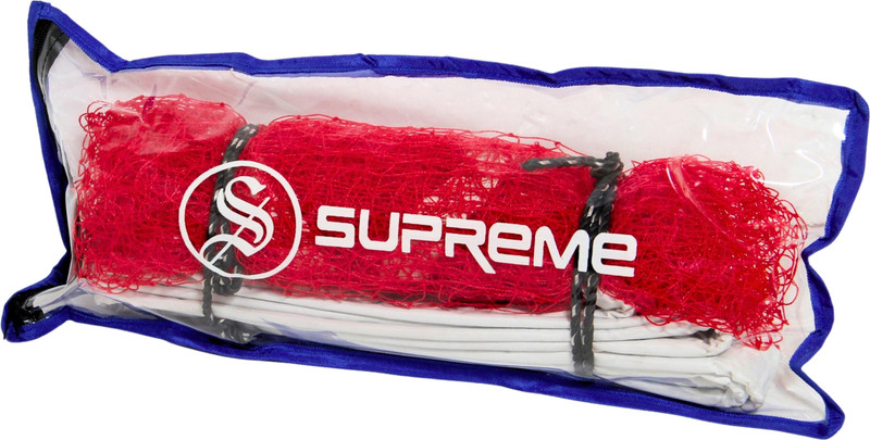 Supreme Badminton Net Nylon For Regular Play 4 Side Tape(Pack Of 1) Badminton Net(Red)