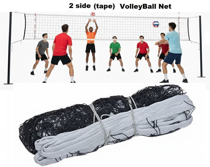 RXKART Professional Indoor & Outdoor 2 Side(Tape) Nylon Volleyball net Volleyball Net(Black)