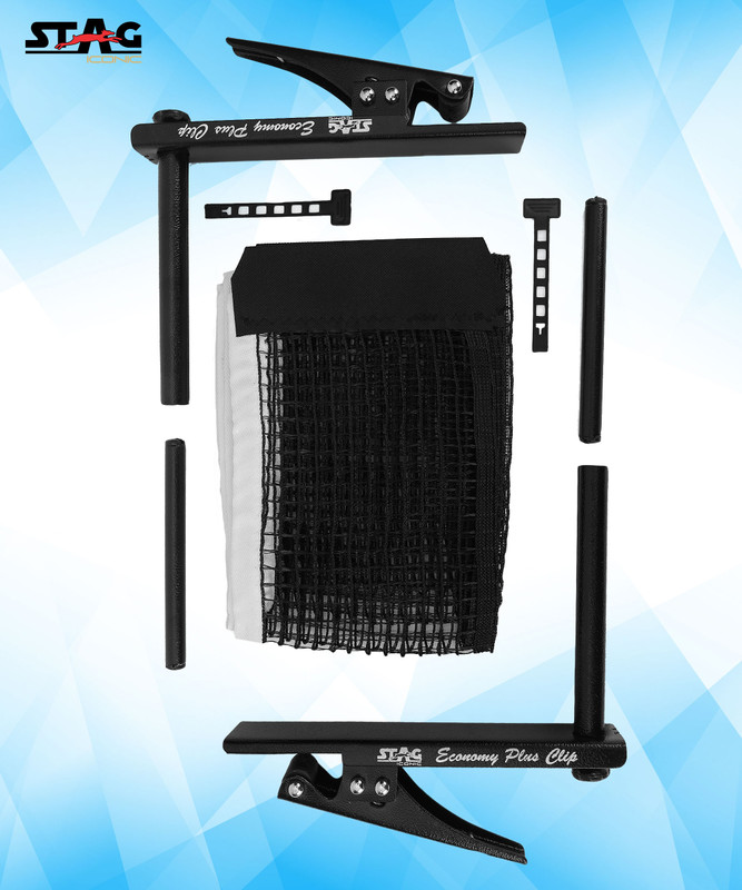 Stag iconic Premium TT Table Snap on Net and Post Set Table Tennis Net(Black)
