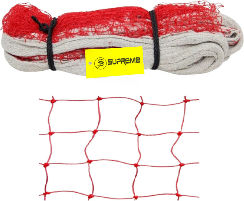 Supreme Badminton Net All Nylon Thick (Pack Of 1) Badminton Net(Red)