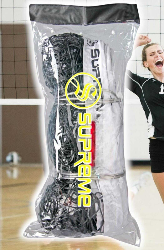 Supreme Volleyball Net M*Plus With Iron Wire For Regular Play Tournament Qlty. Volleyball Net(Black, White)