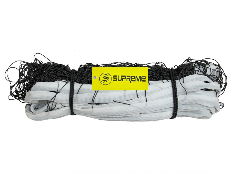Supreme Volleyball Net Nylon (4 Side Tape) Thick Qlty , 10 Mesh (Pack Of 1) Volleyball Net(Black, White)