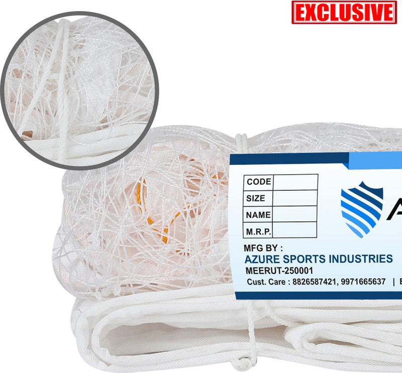 Azure Highlight 33x3 Feet Volleyball Net(White)