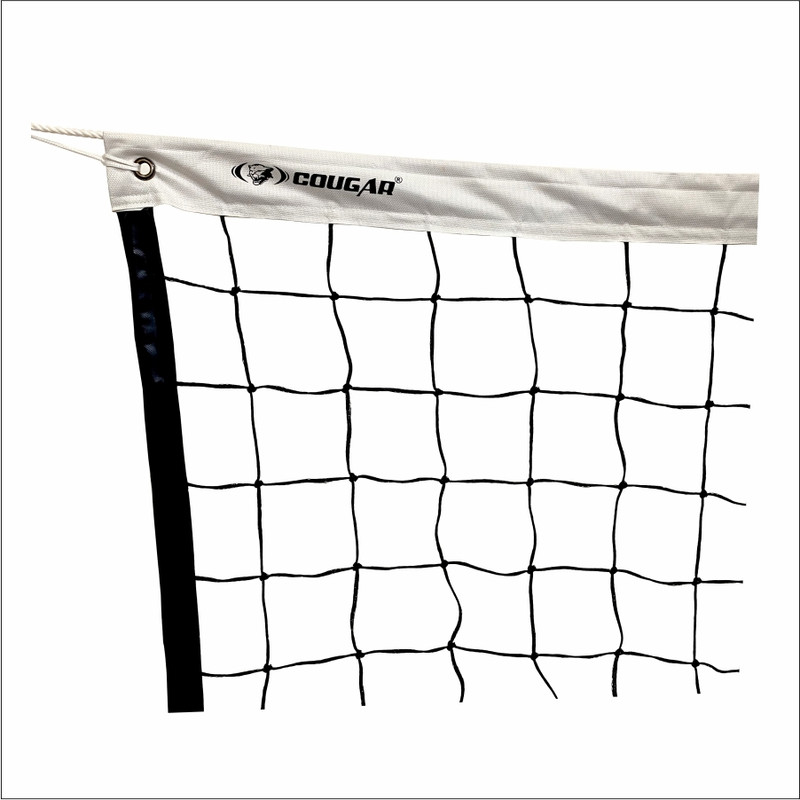 COUGAR PRO VOLLEYBALL NET with fiber cord 2.5mm machine knitted PE 3" Wide Volleyball Net(White)