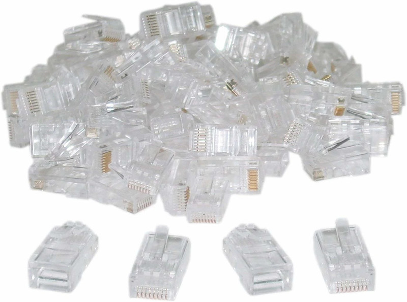 BALRAMA Cat6 RJ45 Ends, Cat6 Connector, Cat6 / Cat5e RJ45 Connector, Ethernet Cable Crim Network Interface Card(crystal)
