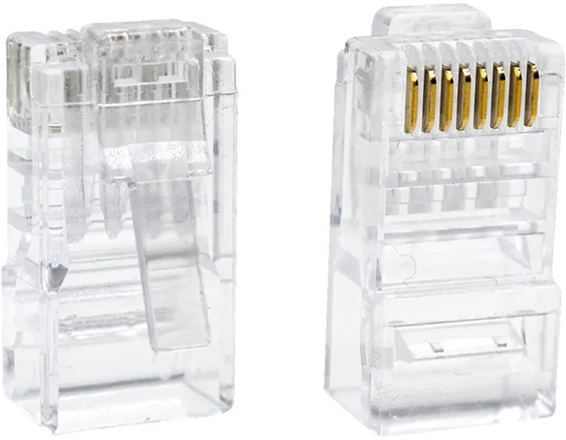 TOOLBUX RJ45 Plug Connector CAT5 Network LAN Crimp 10 PC Network Interface Card(Transparent)