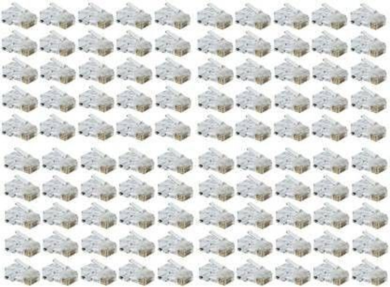 EXPERTRONICS 100pcs RJ45 Connectors Modular 8 Pin Network Cable Plugs RJ-45 Adapter Crimps Network Interface Card(Crystal Clear, Gold)