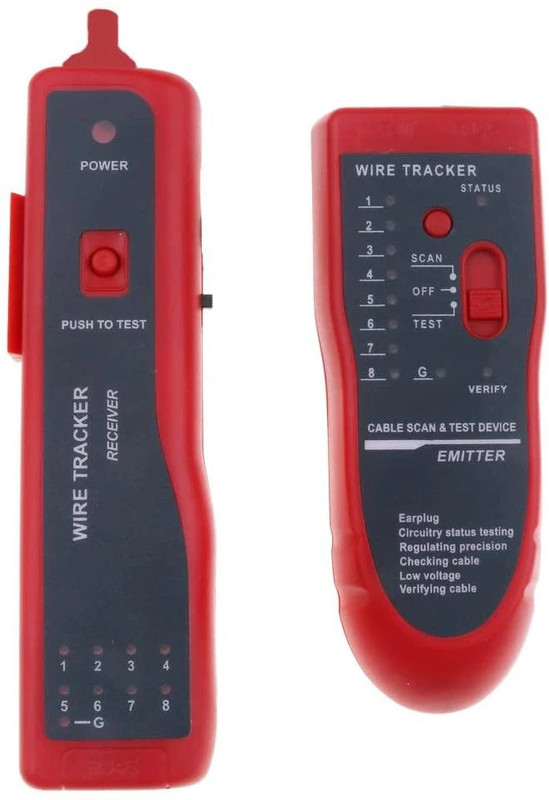 LipiWorld Line Finder for Communication Lines, LAN RJ45 RJ11 Cable Wire Tracker Phone Network Interface Card(Black&Red)
