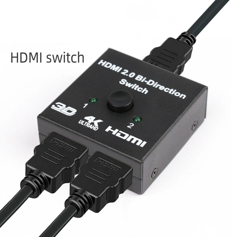 BALRAMA 1x2 or 2x1 Out HDMI Switch Bi-directional TV Switch Switcher Cable Splitter Hub Network Interface Card(HDMI 2.0 HDTV Switch Switcher Splitter Bi-Direction Hub HDCP 2x1 1x2 In Out)