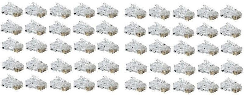 Etake (Pack of 50) RJ45 Connectors Modular 8 Pin Network Cable Plugs Connector Network Interface Card(White)