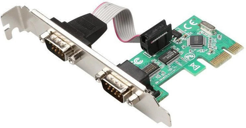 ANDTRONICS Serial Card - 2 x RS232 (DB9) Serial Port PCIe Card - Serial Expansion Card Network Interface Card(Green)