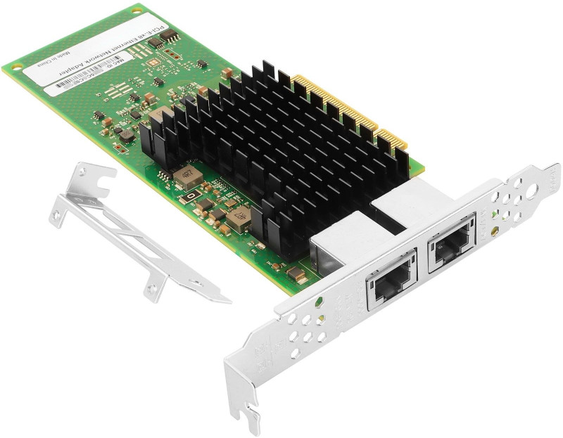 BOXNUBE X710 Chipset 10G Dual Port RJ45 PCIe x8 Card with Low Profile Bracket Network Interface Card(Green)