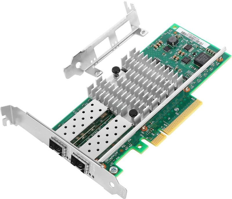 BOXNUBE 10Gbps PCIe x4 Dual Port Network Adapter with X550-T2 Chipset Network Interface Card(Black)