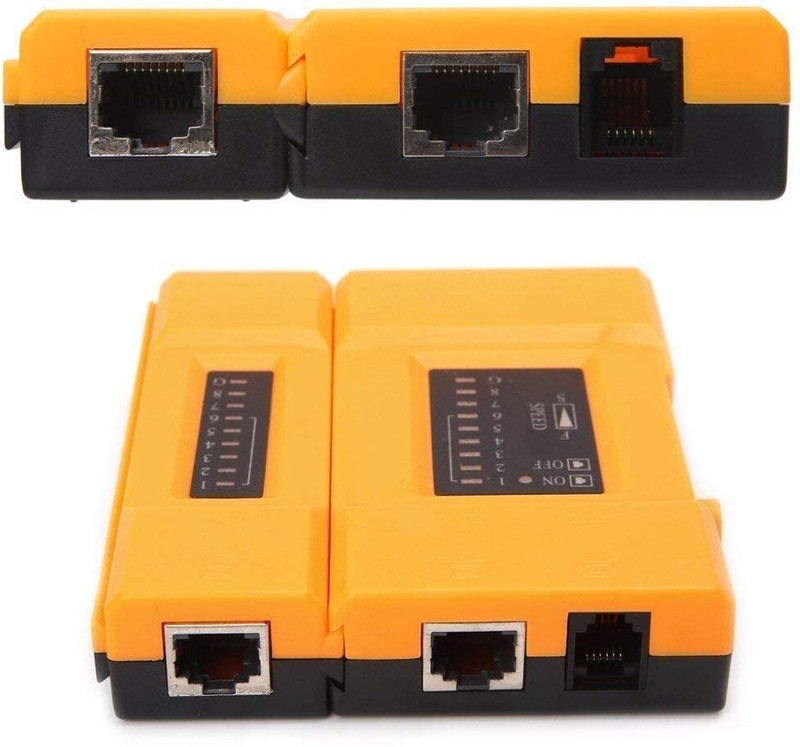 LipiWorld High Quality RJ45 RJ11 RJ12 CAT5 CAT6 UTP Network Lan Cable Tester Test Tool Network Interface Card(Black)
