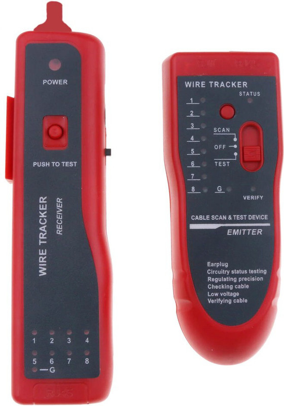 BALRAMA Wire Tracker with Out Earphone, LAN Network Cable Tester Telephone Wire Tracker Network Interface Card(Red)