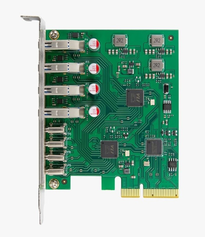 BOXNUBE 6 Port USB-A + 2 Port USB-C USB 3.0 SuperSpeed 5Gbps PCI Express Card Network Interface Card(Green)