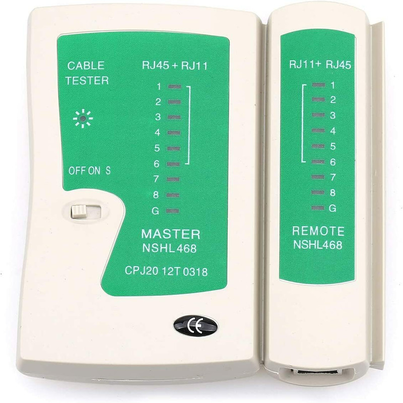 MOSHTU RJ45 and RJ11 Network LAN Cable Tester 9V Battery with LED Indicators RJ12 CAT5 CAT6 UTP Network Cable Tester Tool for Internet Broadband Connection Test Network Interface Card(Multicolor)