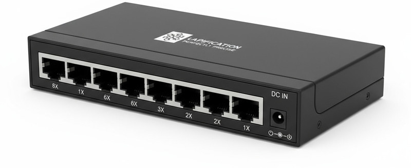 LAPIFICATION 10/100/1000 8 Port Giga Ethernet Switch 8 Ports 1000 Mbps Unmanaged Network Switch(Black)