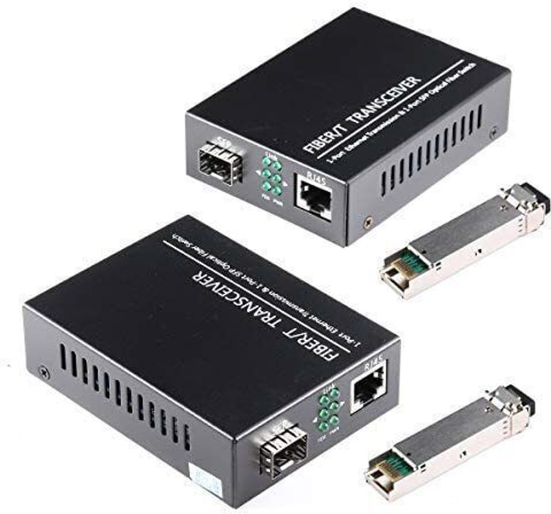 RAMEX 10/100/1000 SFP Media Converter Over Ethernet Cat6 (Without SFP Module) 1 Ports 1000 Mbps Smart Network Switch(Black)