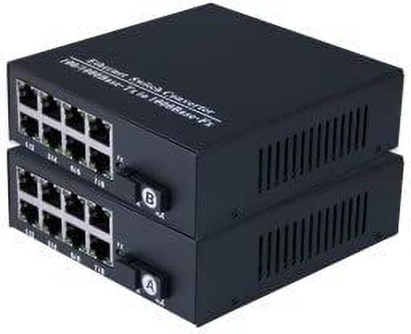 HANUTECH Gigabit SFP to Fiber Converter With 1310/1550nm SFP SMSF 20KM Pair 0 Ports 1000 Mbps Unmanaged Network Switch(Black)