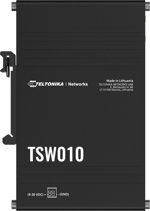 Teltonika TSW010 DIN RAIL SWITCH 5 Ports 100 Mbps Smart Network Switch(Black)