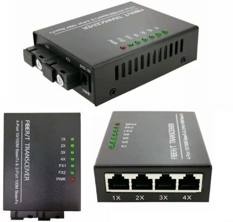 HANUTECH Fast Ethernet to Fiber 10/100/1000 RJ45 to 1000Base-Tx SMSF 20KM 0 Ports 1000 Mbps Unmanaged Network Switch(Black)
