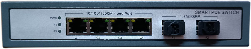 HANUTECH 16-Port PoE Switch, 2 Gigabit Uplinks, 1 SFP Slot, Fast Ethernet 16 Ports 1000 Mbps Smart Network Switch(Black)