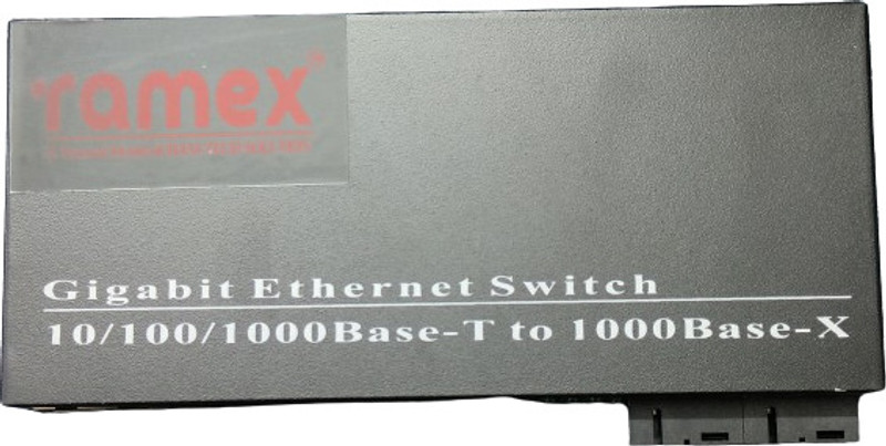 RAMEX Ethernet To Fiber Media Converter 10/100Mbps SC Type Base-Tx To 100Mbps Base-Fx 1 Ports 100 Mbps Unmanaged Network Switch(Black)