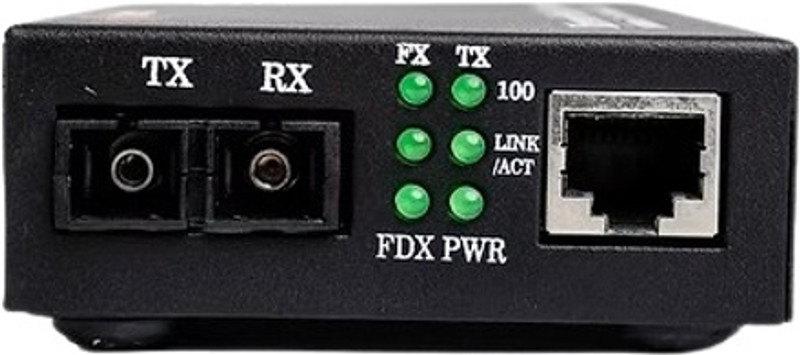 Syrotech GOMC-1312-20 SM 1310nm SC 20Km 10/100/1000 Base TX/FX Fiber Media Converter 1 Ports 1000 Mbps Smart Network Switch(Black)
