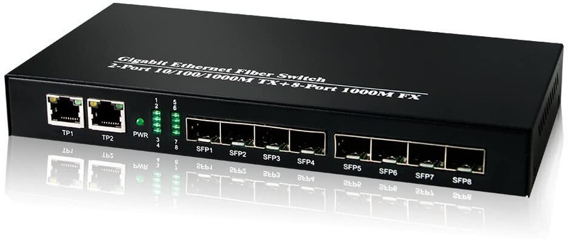 RAMEX Fast Ethernet Media Converter RJ45 to 100Base-FX SMSF 20KM 1 Ports 1000 Mbps Smart Network Switch(Black)