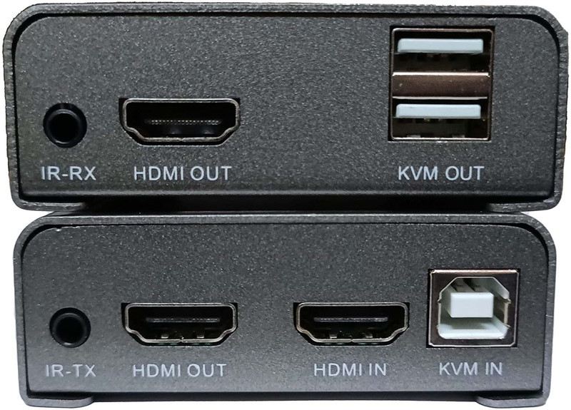 HANUTECH HDMI Extender Over Singlemode Fiber SC With USB KVM 20KM 0 Ports 1000 Mbps Unmanaged Network Switch(Black)