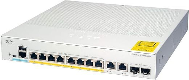 CISCO Catalyst 1000-8fp-E-2g-L Network 8 Gbe Ports, 2 1g Sfp/Rj-45 (C1000-8fp-E-2g-L) 8 Ports 1000 Mbps Smart Network Switch(White)
