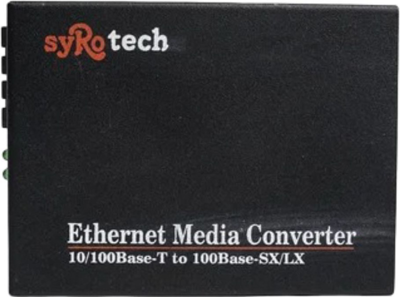 Syrotech GOMC-1303- 20 10/100M Single Mode Dual Fiber Media Converter 1 Ports 100 Mbps Unmanaged Network Switch(Black)