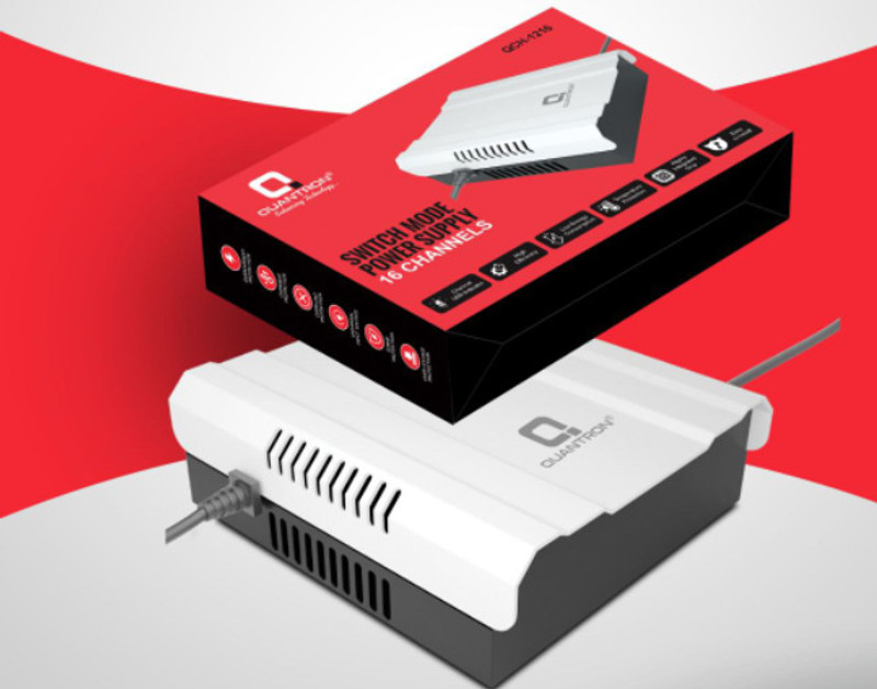 QUANTRONS QCH-1216 , 16 CHANNELS SWITCH MODE POWER SUPPLY 16 Ports 100 Mbps Smart Network Switch(WHITE AND BLACK)