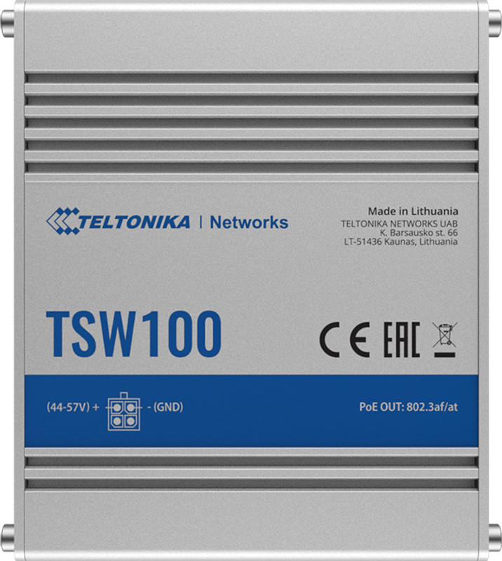 Teltonika TSW200 INDUSTRIAL UNMANAGED POE+ SWITCH 8 Ports 1000 Mbps Unmanaged Network Switch(Grey)