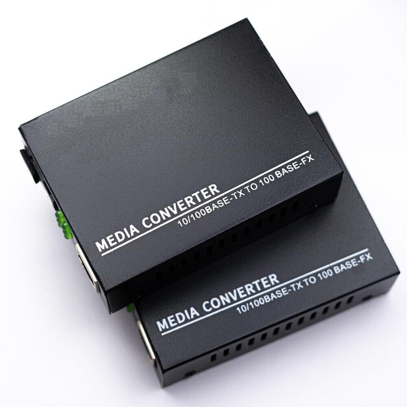 RAMEX Single Mode Media Converter 10/100Mbps Base-Tx to Base-Fx SC 20KM 1 Ports 1000 Mbps Smart Network Switch(Black)
