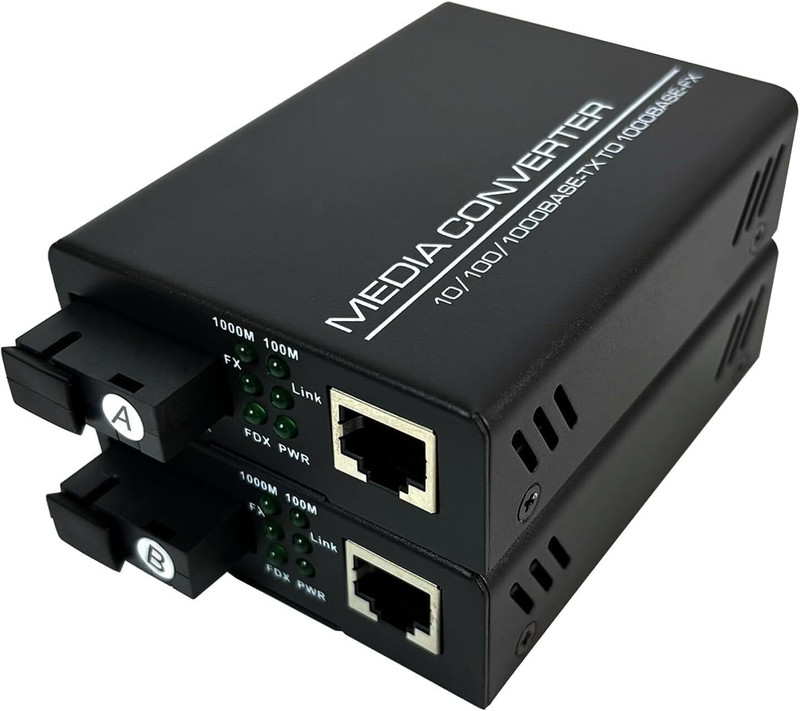 Tobo Fiber Converter DC 5V Fiber Optic Transceiver 10/100/1000 -Tx Single TD-1462H 2 Ports 1000 Mbps Fully Managed Network Switch(Black)