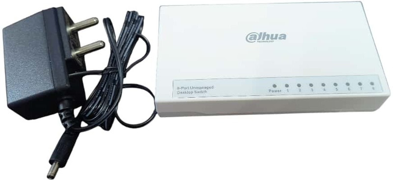 DAHUA 8port 10/100 switch unmanaged lan port switch 8port switch 8 Ports 100 Mbps Unmanaged Network Switch(White)