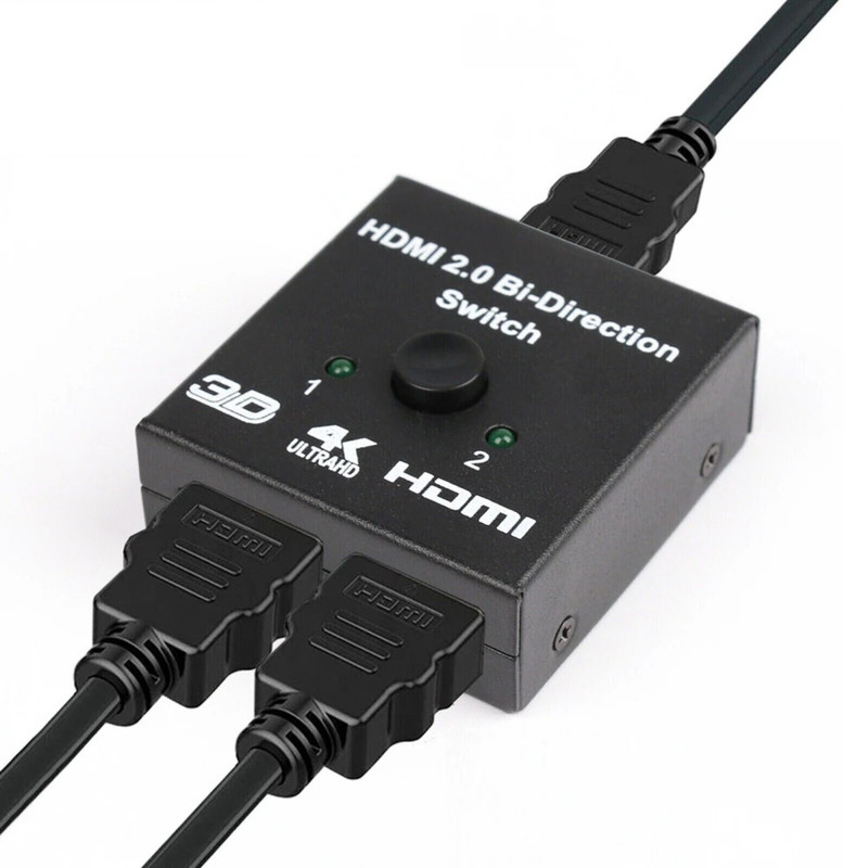 BALRAMA 1x2 or 2x1 Out HDMI Switch Bi-directional TV Switch Switcher Cable Splitter Hub(Black)