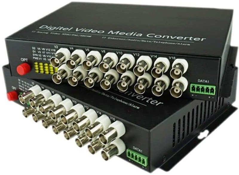 RAMEX 3G SDI to Fiber Media Converter Bidi Transceiver 3G/HD-SDI Video 20KM 1 Ports 1000 Mbps Smart Network Switch(Black)