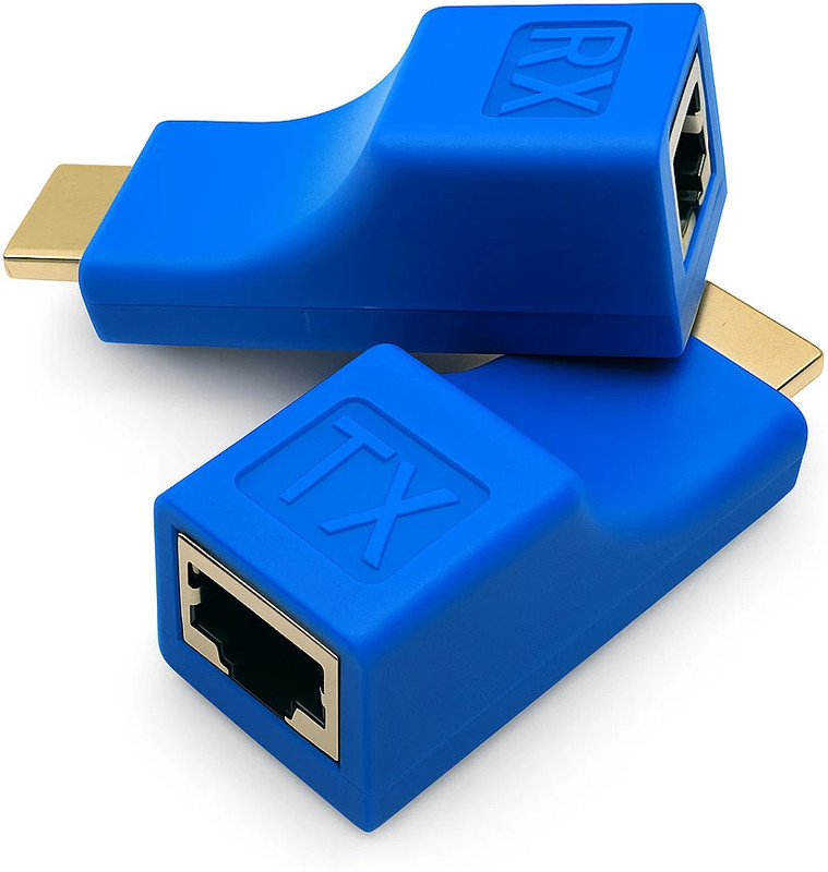 Octec HDMI Extender over CAT-5e/6, 4K/2K 1080p up to 30m Set-top Box for Projector PS4 2 Ports 1000 Mbps Fully Managed Network Switch(Blue)