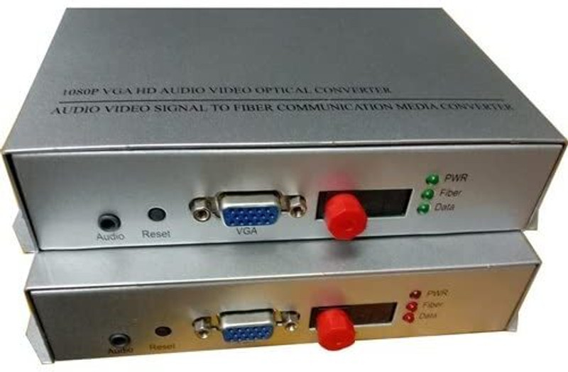 RAMEX VGA to Fiber Converter 1080P Audio Video Extender 20Km FC Single Mode 0 Ports 100 Mbps Unmanaged Network Switch(Silver)