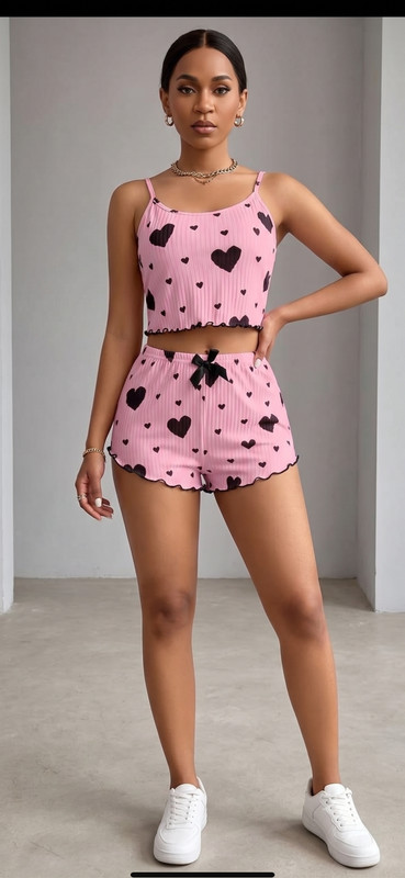 tfv Women Printed, Geometric Print Pink Top & Shorts Set