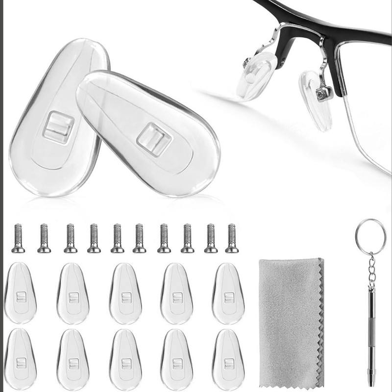SRI SEENIVAS TRADERS Set Of 5 Pairs of Soft Silicone Nose Pads For Spectacles Glass Screw On Nose Pad