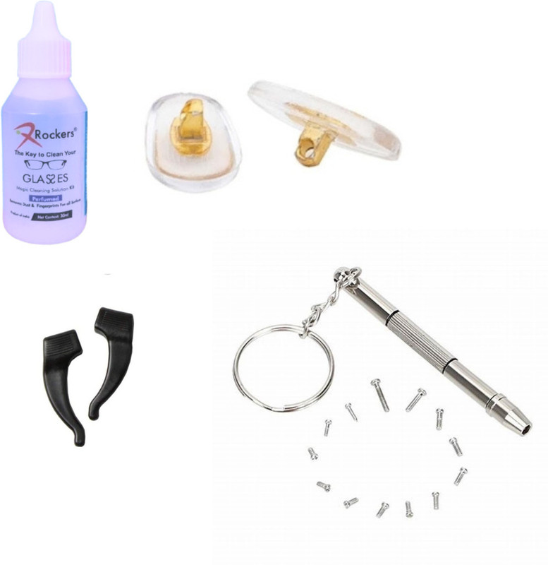 SRI SEENIVAS TRADERS Compo Pack Of Screw Driver with 2 Nosepad with Screws ,Ear hook,Liquid Screw On Nose Pad