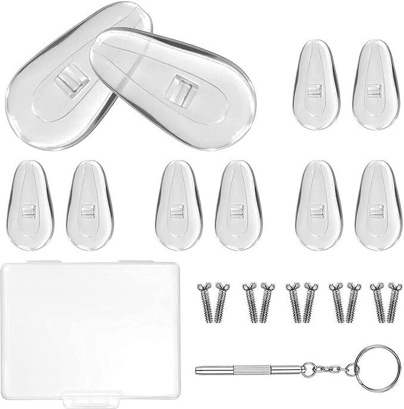 sugra 5 Pairs Silicon Air Nose Pads Air Chamber Nosepad for Eyeglass Screw On Nose Pad