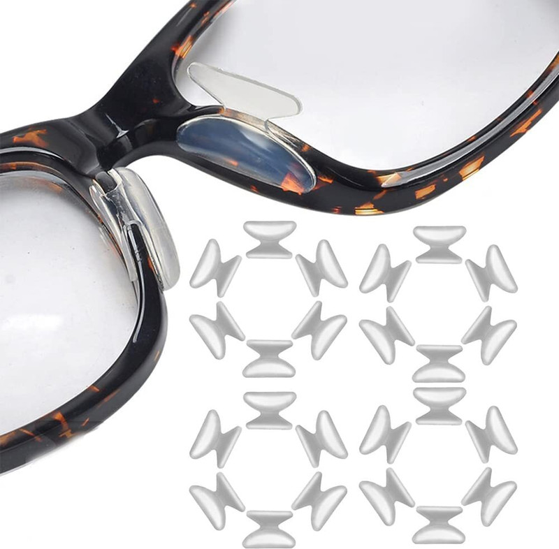 Zorbes 12 Pairs Eyeglass Nose Pads Anti-Slip Silicone Glasses Nose Support Pads Screw On Nose Pad