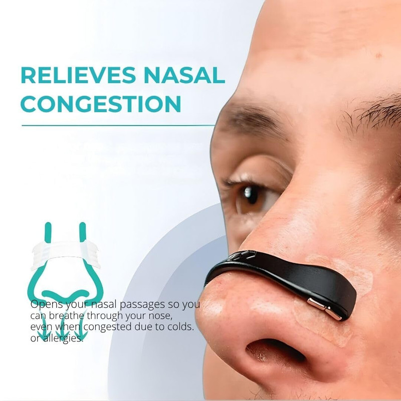 PureCart Magnetic Nose Strips for Breathing | Snoring Stopper for Men Manual Nasal Aspirator(Black)