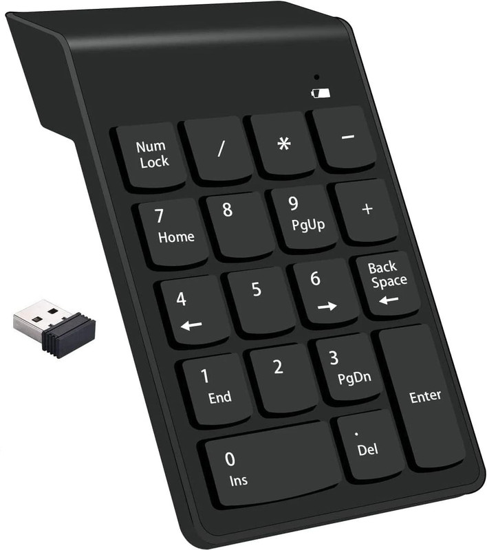 BKC Wireless Mini Numeric Keypad Slim Numpad for Fast Input Laptop Keyboard Replacement Key